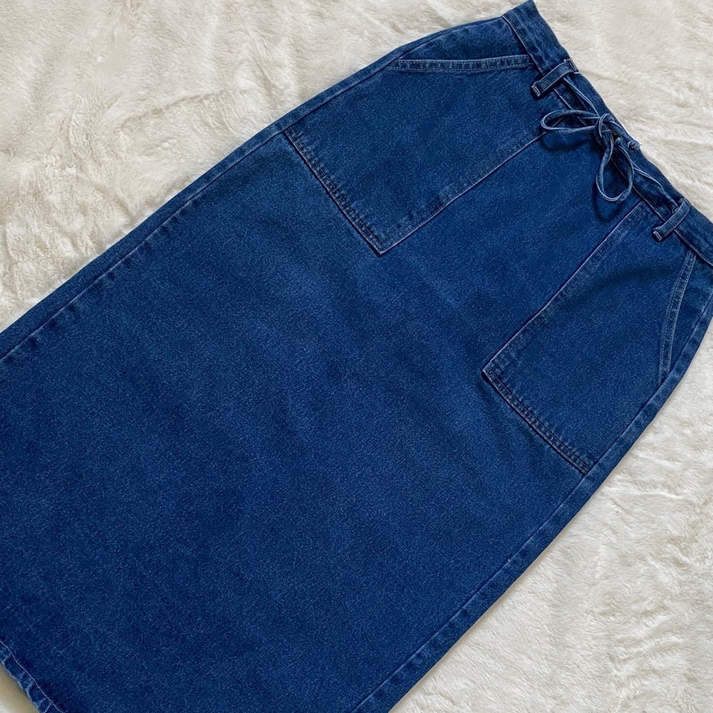 Boom boom vintage denim maxi skirt